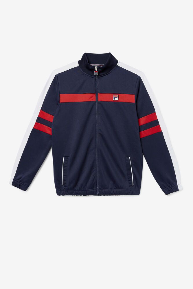 Fila Jacket Mens Navy - Peridot Track - Philippines 0583976-CO